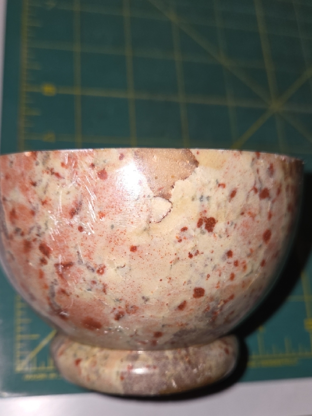 Polished Multicolor Stone Mortar & Pestle - Natural Brown and Cream - Picture 7 of 10
